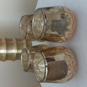 Set of 4 Mercury Glass Votives